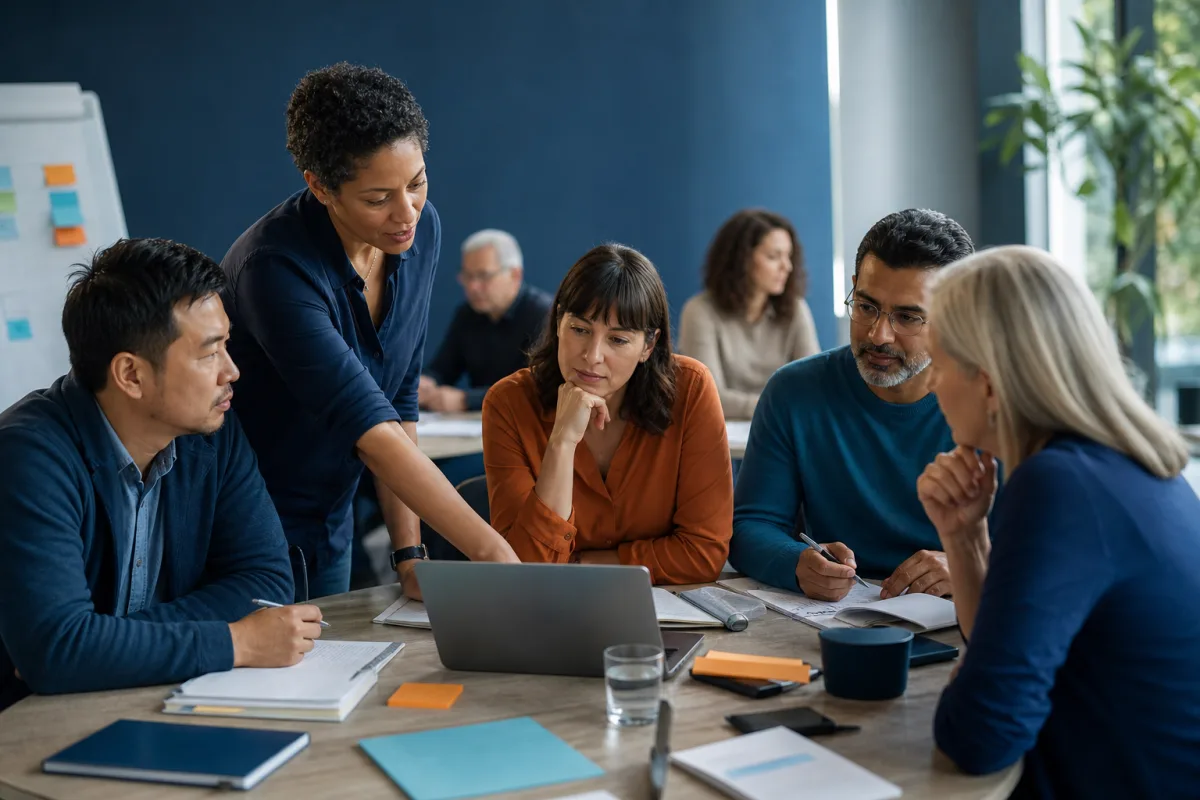 Personnes participant à un atelier de formation professionnelle