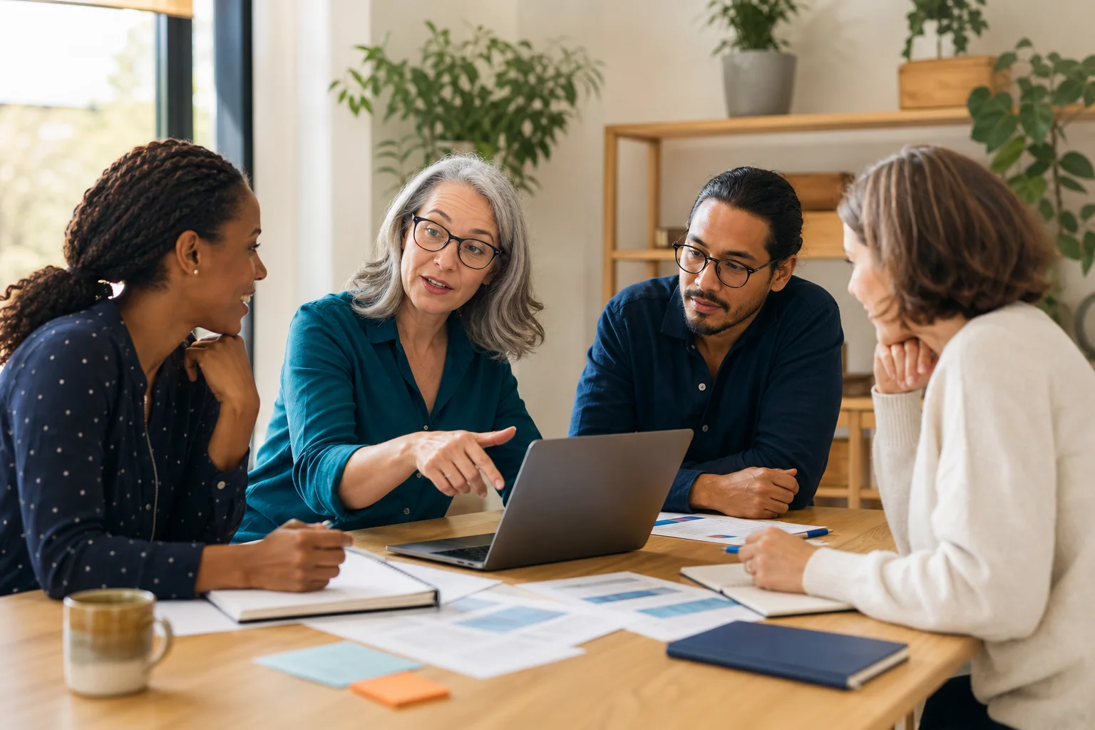 Groupe de professionnels construisant ensemble un parcours de formation